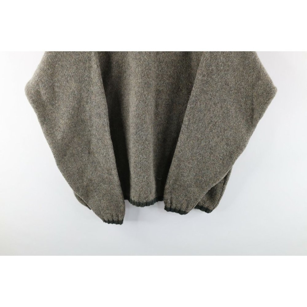 Vintage 90s Woolrich Mens Large Wool Knit Crewneck Dad Sweater Heather Green USA - Picture 3 of 8